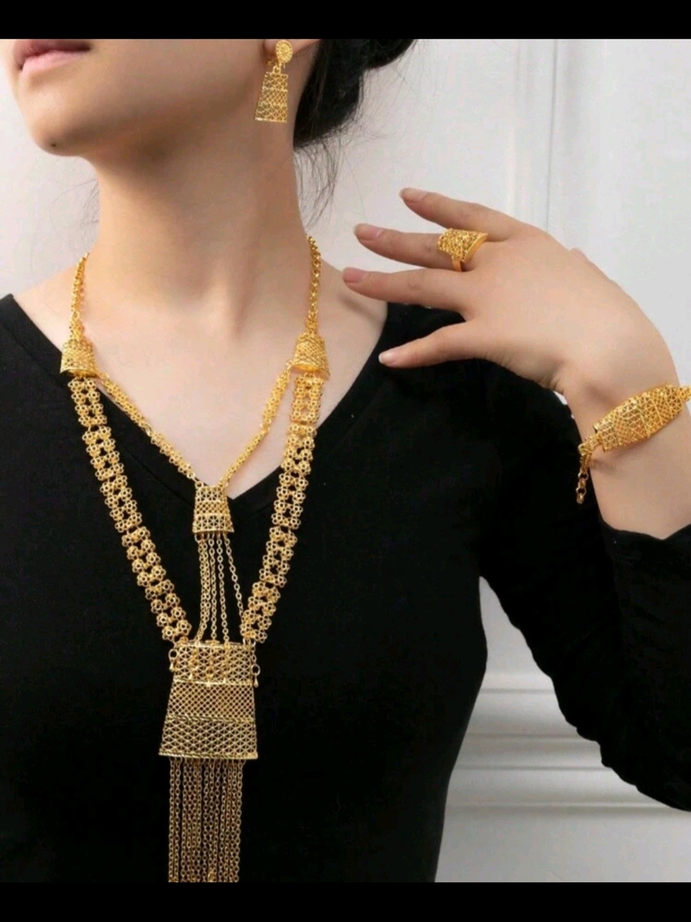 24K Gold Plated Bridal Jewelry Set - Women